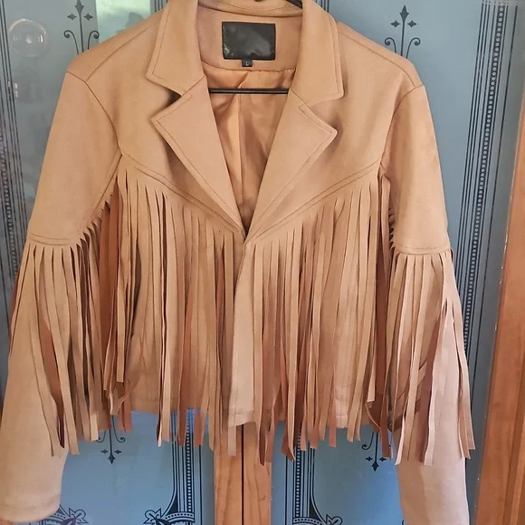 Tan Fringe Women's Jacket - Picture 1 of 3